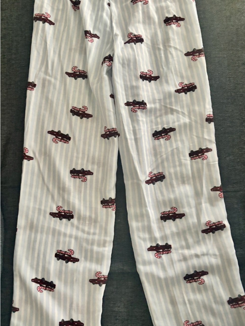 Striped Pajama Pants with Candy Car Print Size L